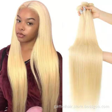 10A Cheap Wholesale Brazilian 100% Human Raw Hair Lace Front Ladies Bundles  613 Straight Brazilian Virgin Human Hair Bundles